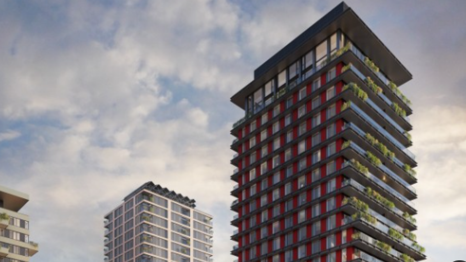 Nieuwbouw woontoren Scarlet in Amsterdam